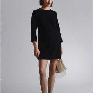 & Other Stores Black Velvet Open Back Party Dress Size 2 NWT